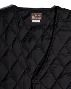 90s Black quilted Nylon vest