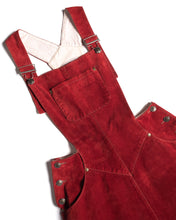 Load image into Gallery viewer, 80&#39;s Red suede overall dress