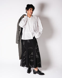 Paneled Script and Pinstripe Maxi Skirt y2k italy
