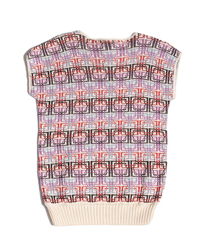 Jacquard Knit Tech vest pinks