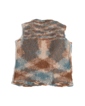 Load image into Gallery viewer, Handknit Mohair Vest Blue Brown Beige Variegated Wool