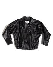 Load image into Gallery viewer, 1980s Balck Leather Convertible Snap Jacket and Leather Vest