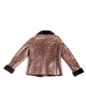 Load image into Gallery viewer, Cropped Brown Shearling Coat Danier