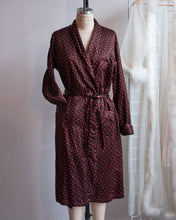 Load image into Gallery viewer, 1960's Red and Brown Patterned Satin Robe