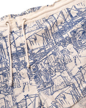 Load image into Gallery viewer, Pierre Cardin White Shorts with painterly blue print