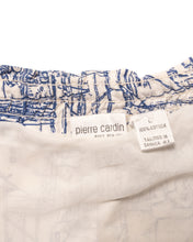 Load image into Gallery viewer, Pierre Cardin White Shorts with painterly blue print