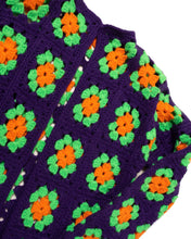 Load image into Gallery viewer, Bright Fluo Handmade Crochet Jacket Purple green