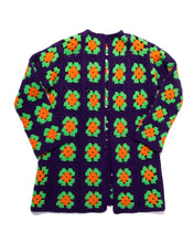 Load image into Gallery viewer, Bright Fluo Handmade Crochet Jacket Purple green