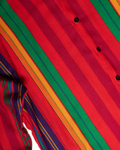 1990s Rayon Rainbow Striped Button Down