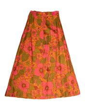 Load image into Gallery viewer, 1970s Handmade Bold Floral Print Maxi Skirt
