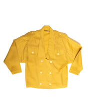 Load image into Gallery viewer, 80s Boxy Mustard Button Up Double Breasted Shirt Jacket