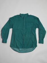 Load image into Gallery viewer, 1990’s Teal and Black Stripe Button Down Flannel