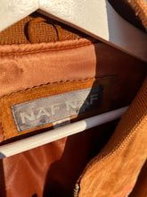 Load image into Gallery viewer, 1980's Naf Naf Brown Leather Bomber Jacket