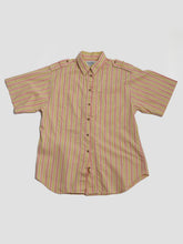 Load image into Gallery viewer, 1980s Cheerful Striped Cotton Short Sleeve With Epaulettes
