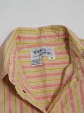 Load image into Gallery viewer, 1980s Cheerful Striped Cotton Short Sleeve With Epaulettes