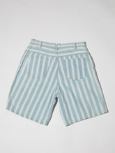 Load image into Gallery viewer, 1990's Light Blue and White Striped Long Denim Shorts