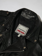 Load image into Gallery viewer, 1990's Black Leather Biker Jacket
