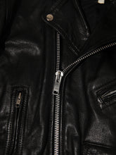 Load image into Gallery viewer, 1990's Black Leather Biker Jacket