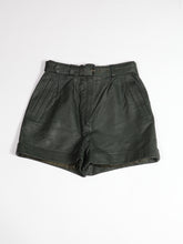 Load image into Gallery viewer, 1980's Forrest Green Leather Shorts