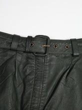 Load image into Gallery viewer, 1980's Forrest Green Leather Shorts