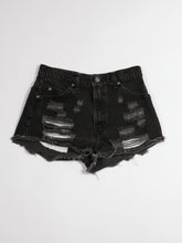 Load image into Gallery viewer, 1990's Levi's Orange Tab Black Torn Jean Cutoff Shorts