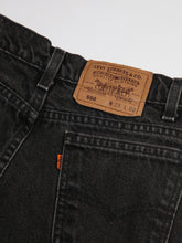 Load image into Gallery viewer, 1990's Levi's Orange Tab Black Torn Jean Cutoff Shorts