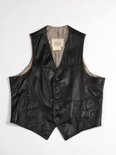 Load image into Gallery viewer, 1970's Black Leather Vest
