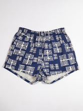 Load image into Gallery viewer, 1960's Navy and Blue Print Shorts