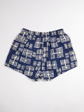Load image into Gallery viewer, 1960's Navy and Blue Print Shorts