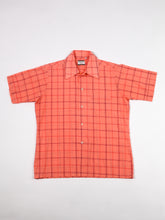 Load image into Gallery viewer, 1960's Salmon Plaid Button Up Short Sleeve
