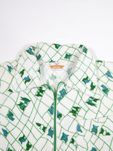 Load image into Gallery viewer, 1960's White and Green Jantzen Terrycloth Zip-Up Top