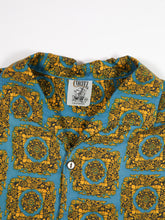 Load image into Gallery viewer, Early 1960's Blue and Yellow Print Cropped Button Up