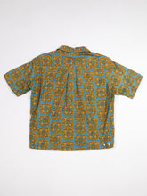 Load image into Gallery viewer, Early 1960's Blue and Yellow Print Cropped Button Up