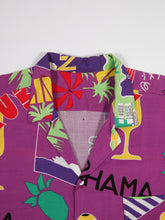 Load image into Gallery viewer, 1980's Rayon Tropical Travel Print Button Up