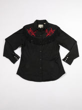Load image into Gallery viewer, 1990's Roper Black Fringe Button Up Western Shirt
