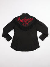 Load image into Gallery viewer, 1990's Roper Black Fringe Button Up Western Shirt