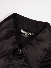 Load image into Gallery viewer, 1970's Black Satin Western Snap Button Up