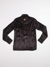 Load image into Gallery viewer, 1970's Black Satin Western Snap Button Up