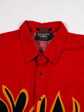 Load image into Gallery viewer, 1990's Black and Red Flame Graphic Western Long Sleeve Shirt