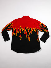Load image into Gallery viewer, 1990's Black and Red Flame Graphic Western Long Sleeve Shirt