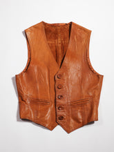 Load image into Gallery viewer, 1960's Chestnut Brown Leather Vest
