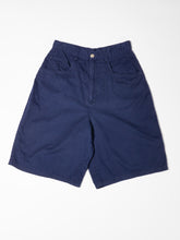 Load image into Gallery viewer, 1990’s High Waisted Navy Long Shorts