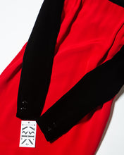 Load image into Gallery viewer, Red and Black Velvet Panelled Valentino Dress