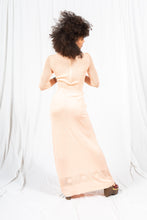 Load image into Gallery viewer, Pale Peach Knit 1970s Maxi Dress