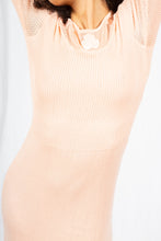 Load image into Gallery viewer, Pale Peach Knit 1970s Maxi Dress