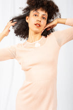 Load image into Gallery viewer, Pale Peach Knit 1970s Maxi Dress