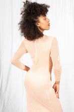 Load image into Gallery viewer, Pale Peach Knit 1970s Maxi Dress
