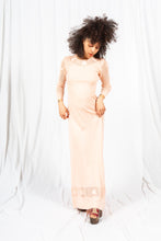 Load image into Gallery viewer, Pale Peach Knit 1970s Maxi Dress