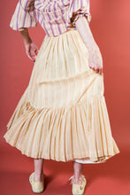 Load image into Gallery viewer, 1970s Long Gauze Prairie Pale Stripe Maxi Skirt