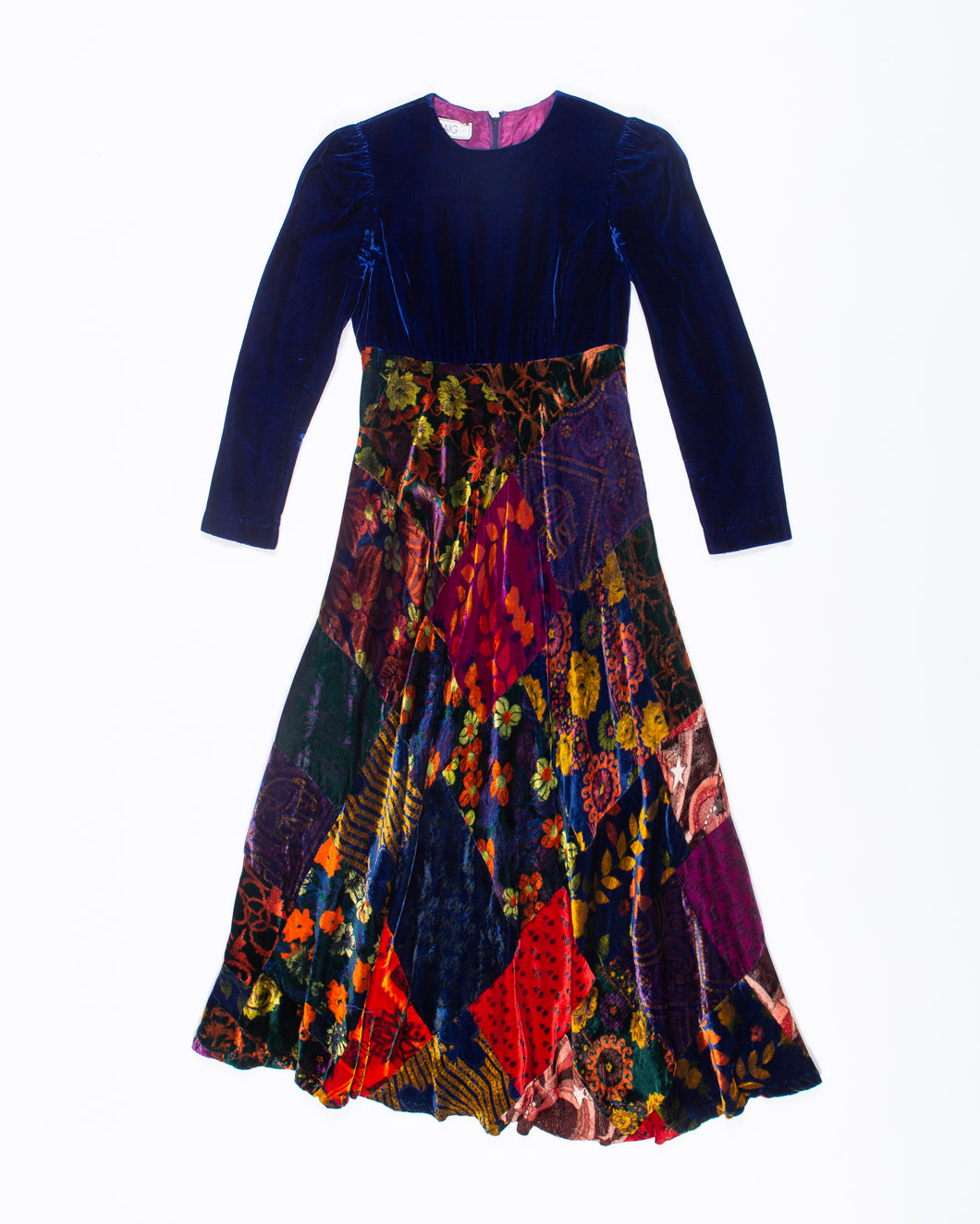 70s Deluxe Velvet Patchwork Gown by Craig London